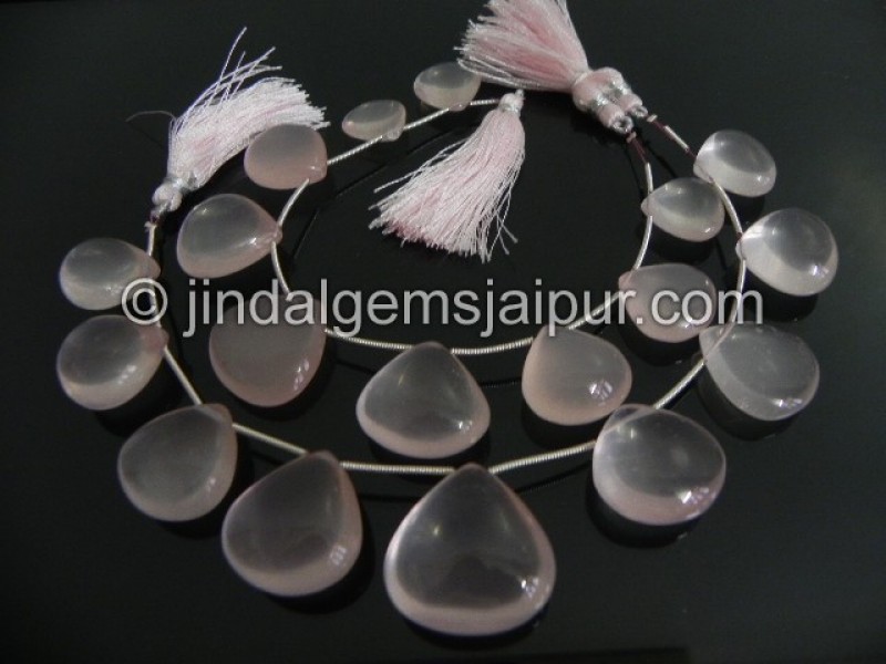 Rose Quartz Far Plain Heart Shape Beads